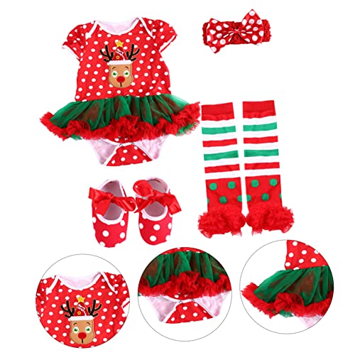 Abaodam 2 Conjuntos De Vestido De Manga Curta De Natal Fantasias De Bebê Vestido Formal De Manga Cur