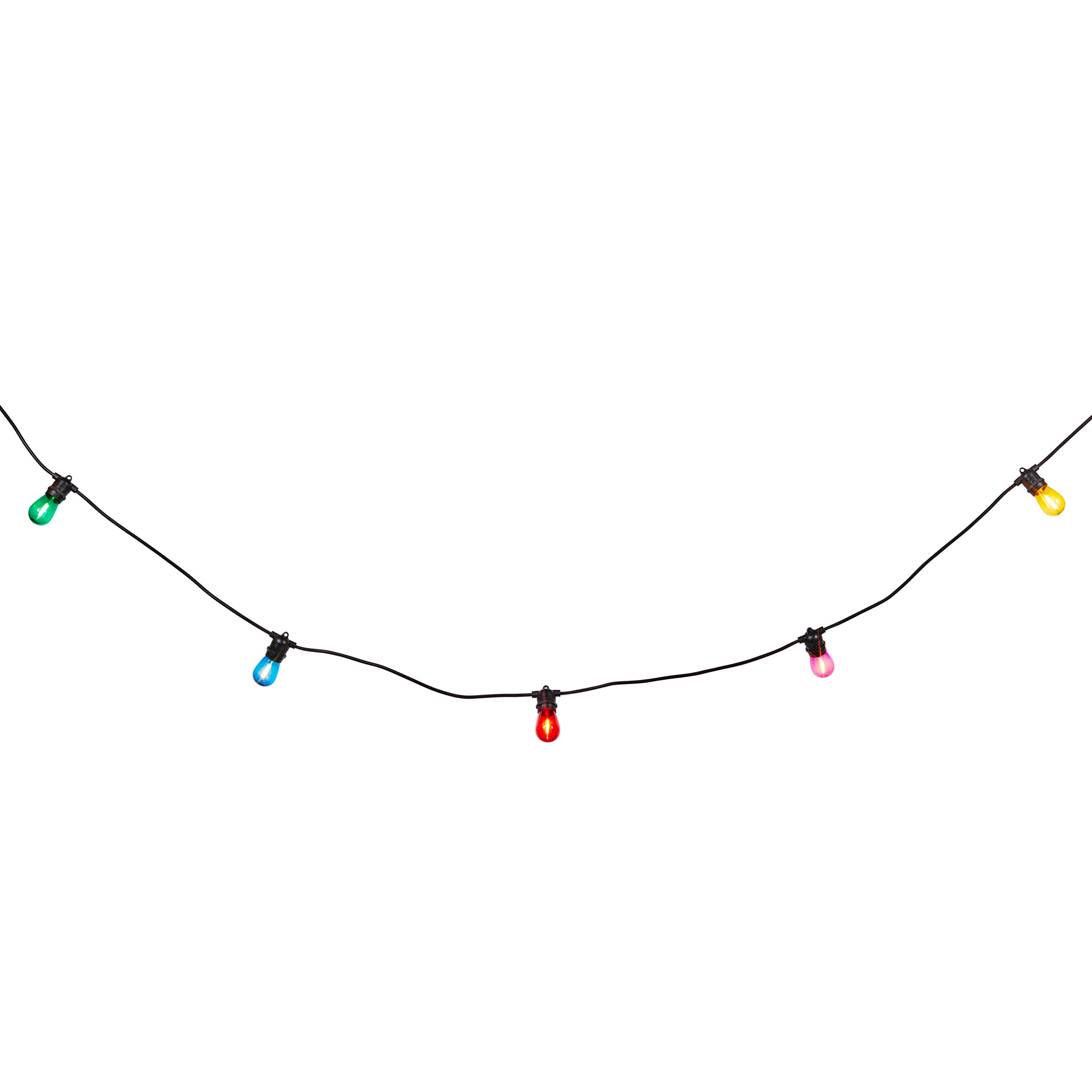Lights4fun Ultimate Connect 5m 10er LED Party Lichterkette Außen Koppelbar Bunt Retro Glühbirnen Lichterkette Kugel strombetrieben