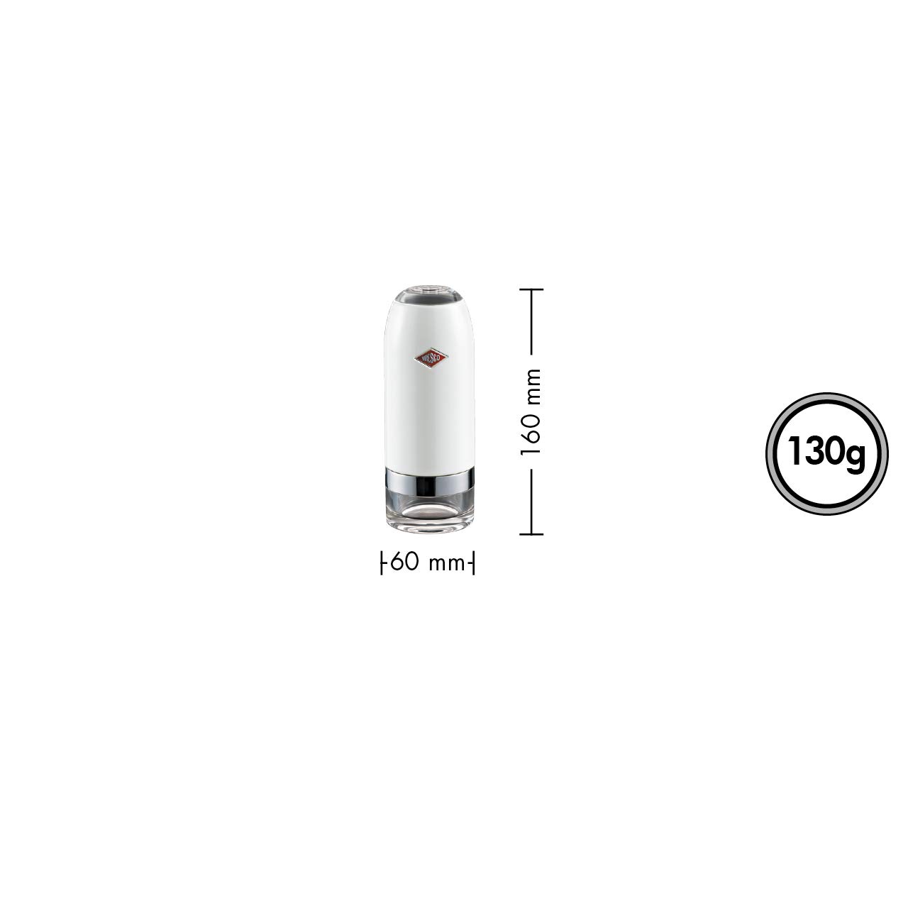 Amazon｜WESCO (ウェスコ) ミル ホワイト サイズ:∅6×H16cm ソルト