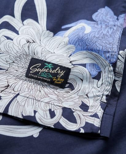 Superdry Para Hombre. M4010353A Camisa Hawaiana Marino (L), Casual, Modal, Manga Corta - 6