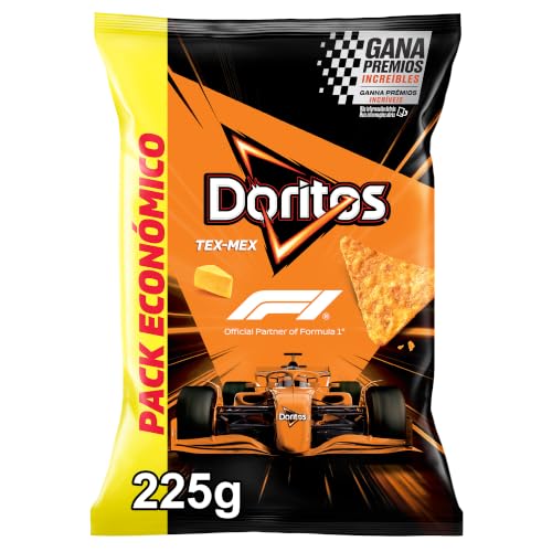 Doritos Tex Mex, Nachos con sabor a queso, Producto de Aperitivo, bolsa familiar, 225 gr