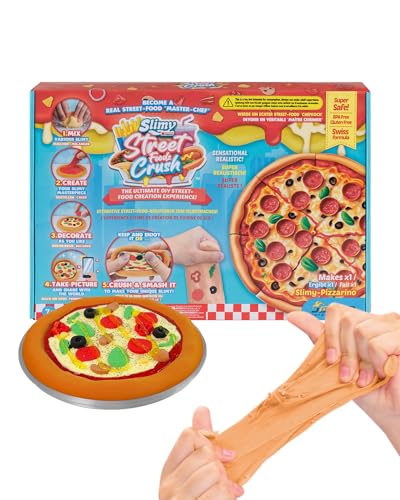 Slimy Street Foodz Crush - Pizzarino Slime und Knete Kreativ-Set Kochspiel zum selber Mischen Formen und Dekorieren kreatives Gestalten für Kinder