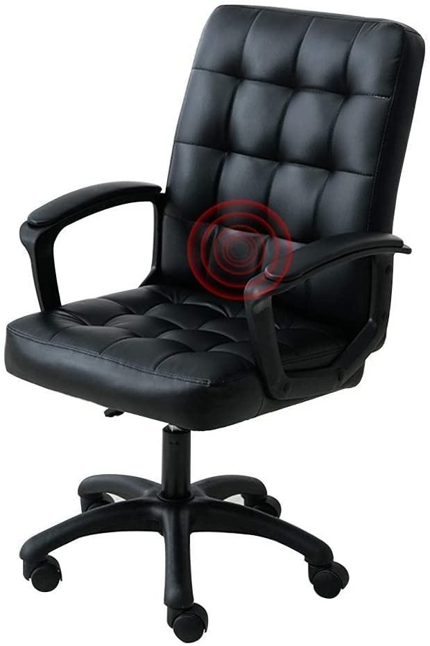Silla de Escritorio ejecutiva ergonómica Profesional, giratoria y de Altura Ajustable, de Cuero, para Juegos, con Respaldo, Color Negro, con función para el hogar y la Oficina.