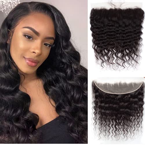 12A Grade Loose Wave Lace Frontal 13x4 Ear to Ear Lace Frontal Closure 14 Inch 100% Unprocessed Brazilian Virgin Human H