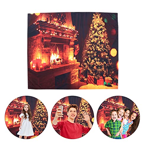 Lurrose Backdrops Pano de Fundo de Natal Lareira DIY Fundo Da Parede Tapeçaria Pendurada Xmas Tree O