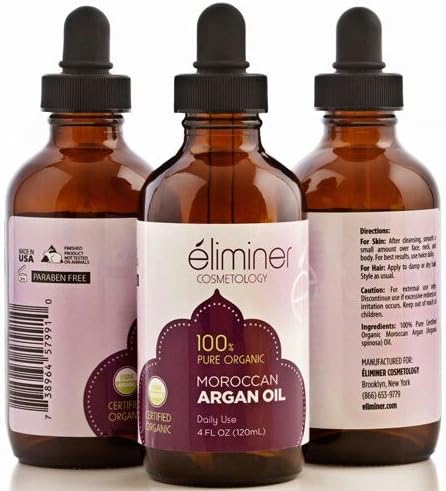 Organic Moroccan Argan Oil for Skin, Hair, Nails, 4 fl. oz.