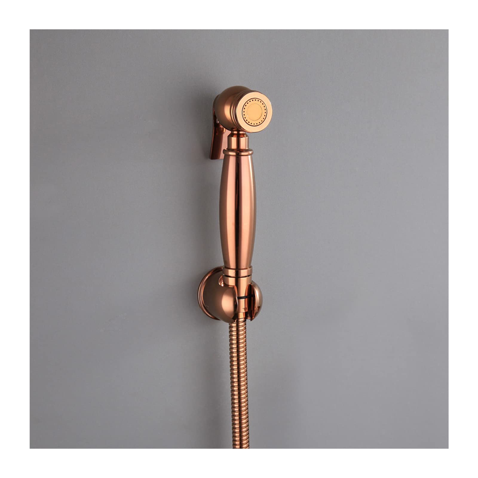 Hand-Bidet-Sprühgerät, Messing Sprühgerät WC-Bidet-Duschkopf für Waschbecken oder Toilette - mit 1.5 m Schlauch und Halterungshalter, Damenhygiene-Reinigung, Roségold