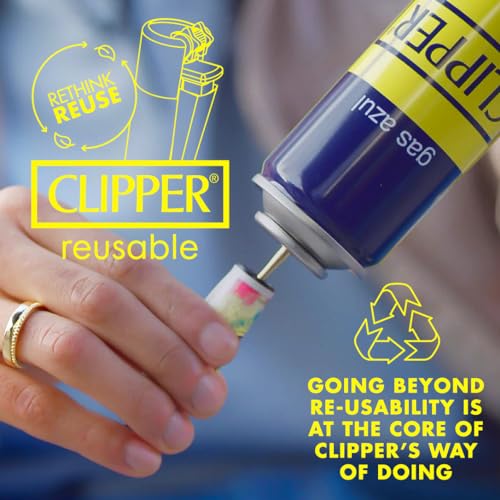 Clipper Lighters - Butane Fuel - 138ml (12 Bottles Per Carton) - 7 Times Refined, Reliable Butane Gas for Refillable Lighters, Candle and Camping Lighters Yellow