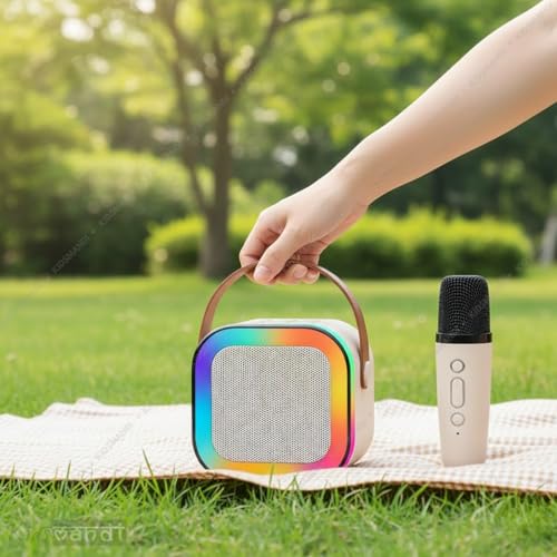 Image of Kids Mandi Mini Karaoke Machine for Kids | Portable Bluetooth Speaker with Wireless Microphone | Fun Singing & Music Toy for Boys & Girls (Multicolour)