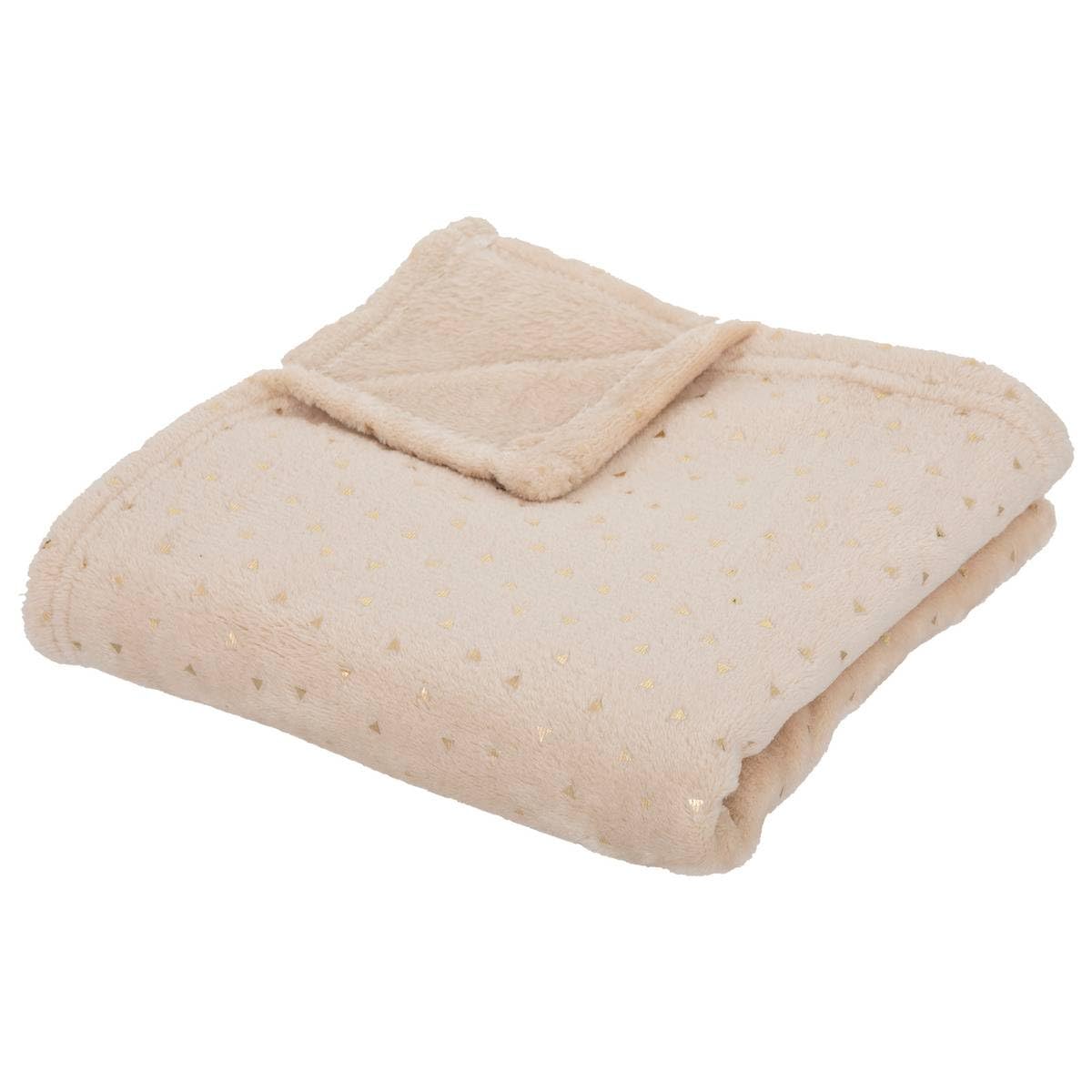 Atmosphera - Plaid Enfant Berlingot - Flanelle - Beige - 75x100 cm