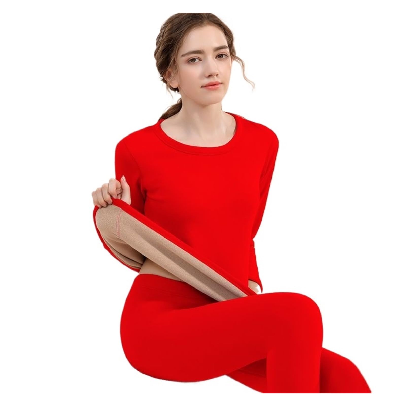 Conjunto De Ropa Interior TéRmica Para Mujer Conjunto de ropa interior térmica for mujer, conjuntos gruesos de invierno for mujer, ropa interior a la moda for mujer, conjunto de medias sin costuras Co