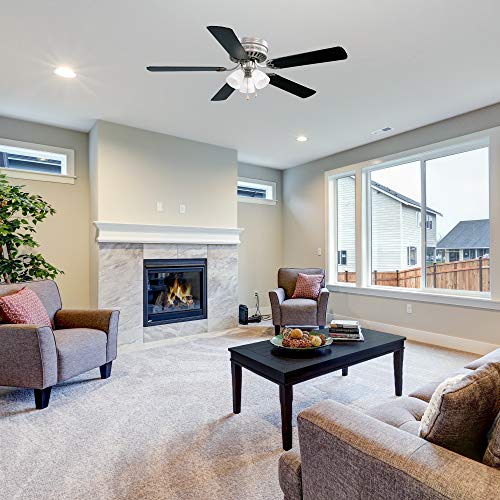 Image of Design House Millbridge Hugger Ceiling Fan, 52 inch, Satin Nickel | , Ceiling Mount, Traditional, Steel, Fans, 157388-SN