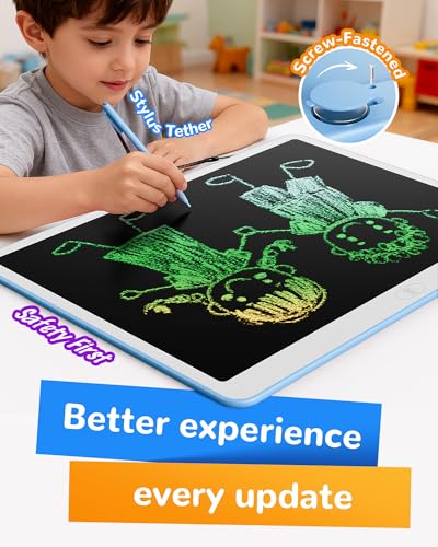 Image of KOKODI LCD Writing Tablet, 20 Inch Colorful Toddler Doodle Board Drawing Tablet, Erasable Reusable Electronic Drawing Pads, Educational and Learning Toy for 3-6 Years Old Boy and Girls(Blue)
