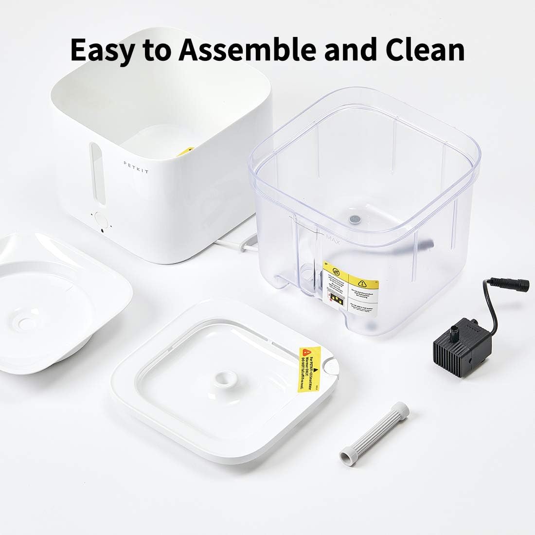 PETKIT Cat Water Fountain, 68oz/2L Automatic Pet Water Fountain with Auto Shut-Off Pump, LED Indicator Light, Water Level Window, Ultra-Quiet, Quadruple Filtration for Cats, Dogs, Multiple Pets : Pet Supplies