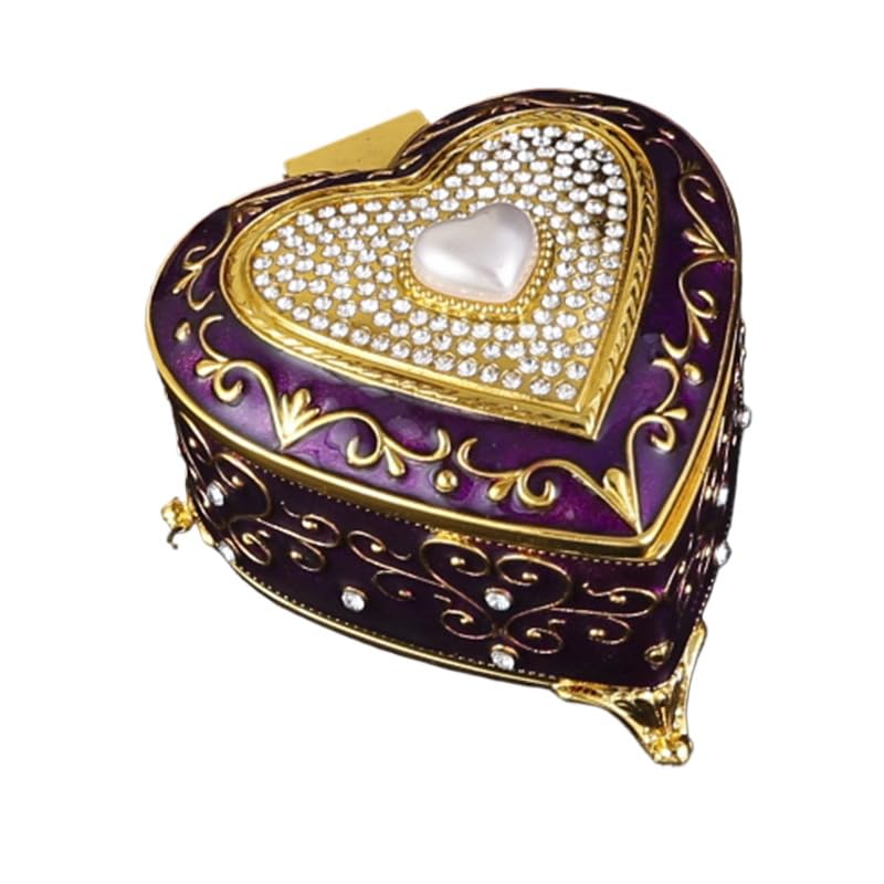 Caja de metal vintage de corte europeo, decoración antigua, anillo y aretes, collar, organizador de almacenamiento, recuerdo creativo, cofre del tesoro, regalo ideal de boda y cumpleaños para mujeres