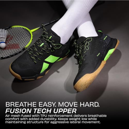 Image of Nivia Powerstrike 4.0 Badminton Shoes for Men | Breathable Air Mesh with Fusion Technology Upper| Best Non Marking Multidirectional Herringbone Structure