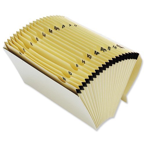 3XOffice Economy Expanding File with Flap 19 Pockets A-Z Foolscap Cream