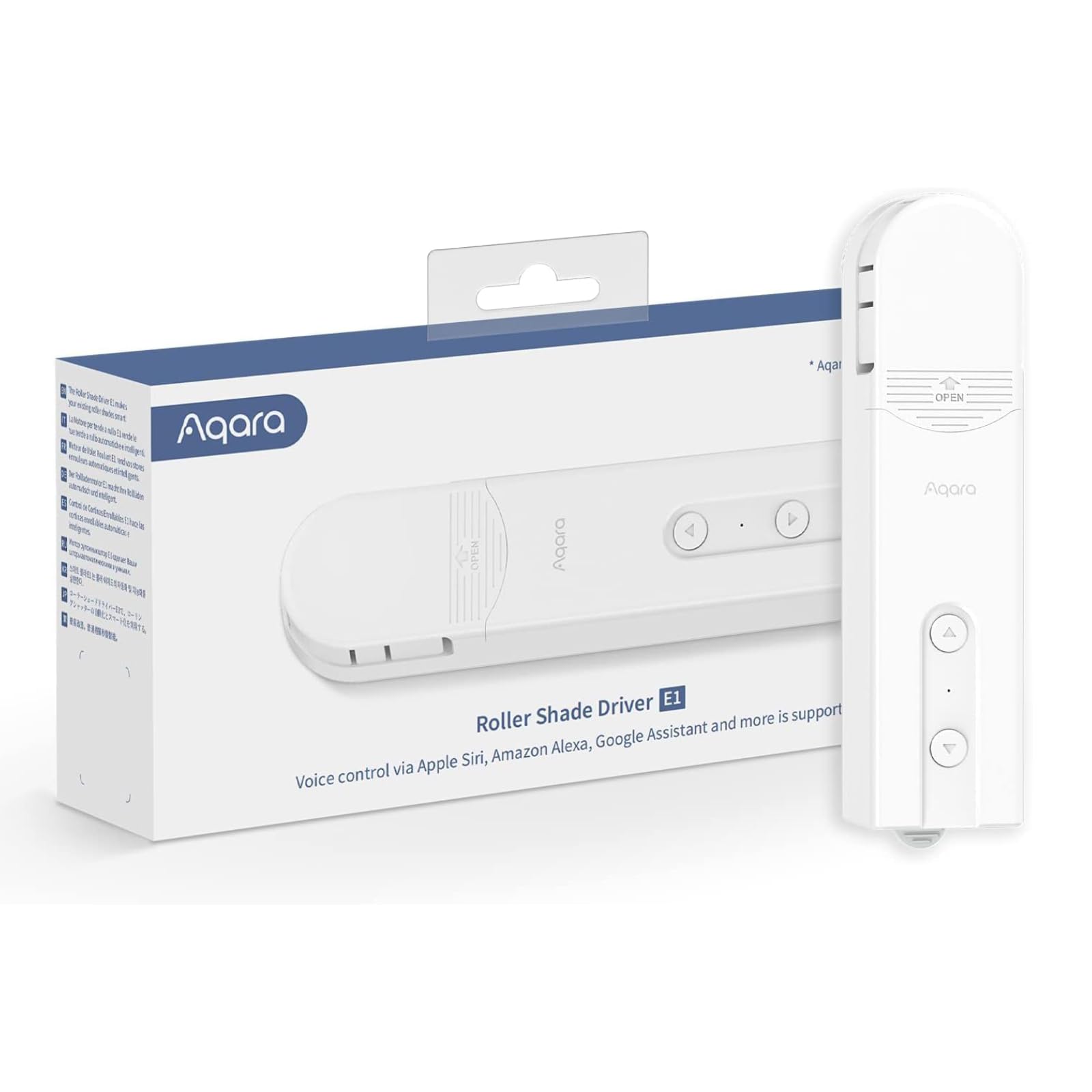 Aqara Roller Blind Drive E1, richiede AQARA HUB, motore per tapparelle con timer e controllo vocale, ricaricabile con batteria a lunga durata, compatibile con HomeKit, Alexa, Google Assistant e IFTTT