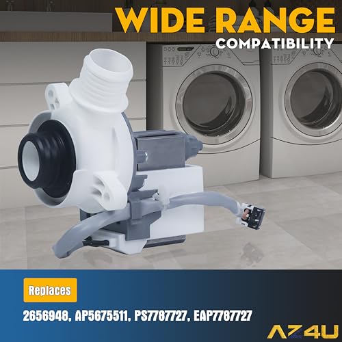 AZ4U Upgraded WH23X28418 WH23X24178, WH23X27574 Drain Pump Assembly b40-3a01 Washer Drain Pump & Motor Fit for General Electric, Hotpoint Washer Replaces B40-3A01, WH23X24175, 290d1201g003, PS12723115 by AZ4U - Image 4