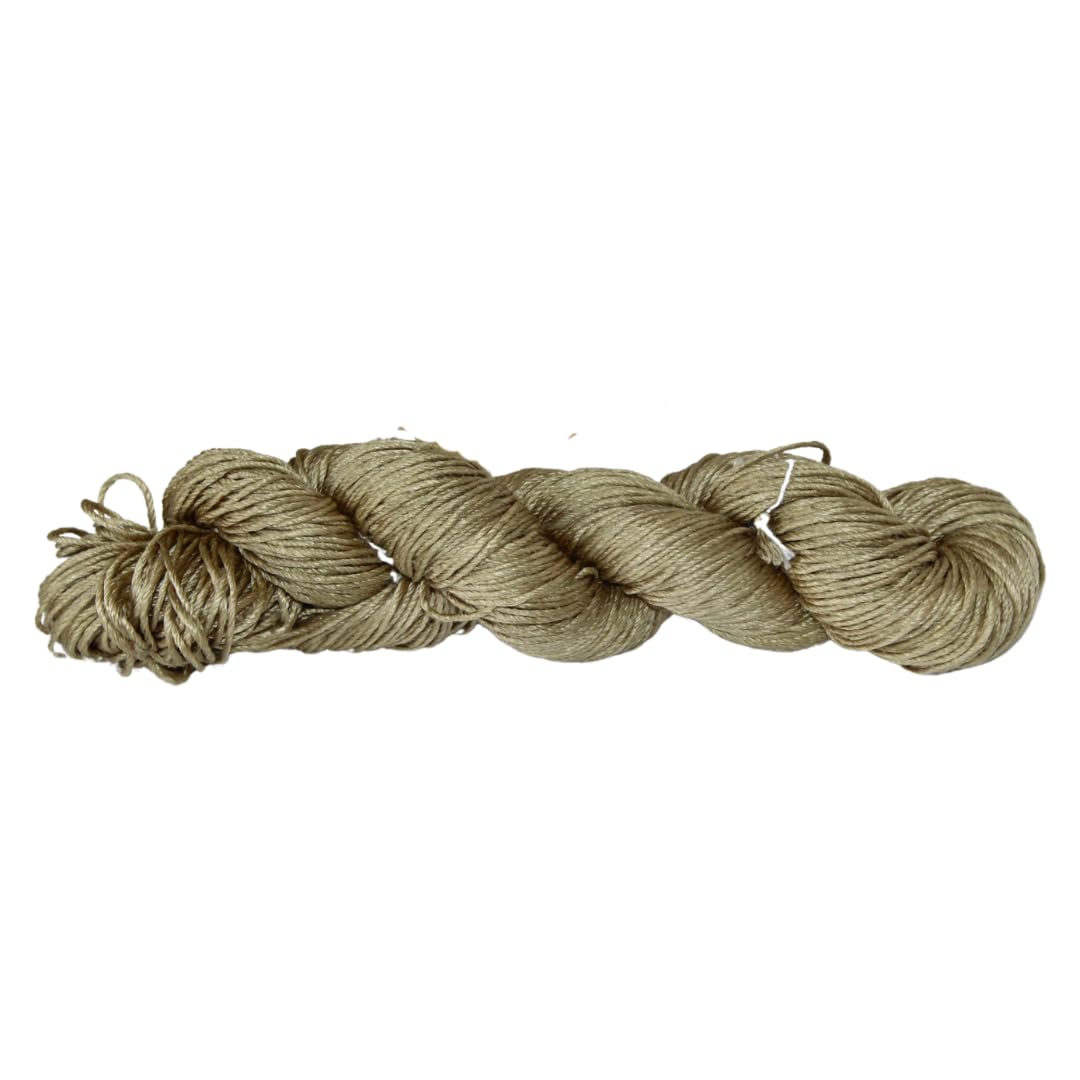 Knitsilk 3 ply Mulberry Silk Yarn Solid Colors, 50 Grams, 260 Yards, Great for Knitting, Crochet, Weaving, Tapestry - fair Trade (Beige)