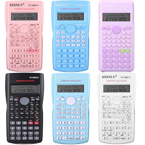 Tellegloww 6 Pack 2 Line Scientific Calculator 240 Function Colorful Non Graphing Calculator for Engineering Students Function Calculators School Financial Business Office