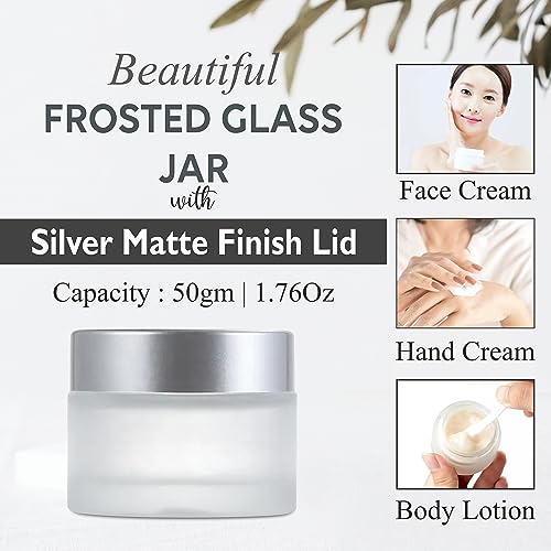 Image of Zenvista Frosted Jar with Silver Lid For Cream, Scrub, Lip Balm, Body Lotion-50 Gm [ZMJ28]