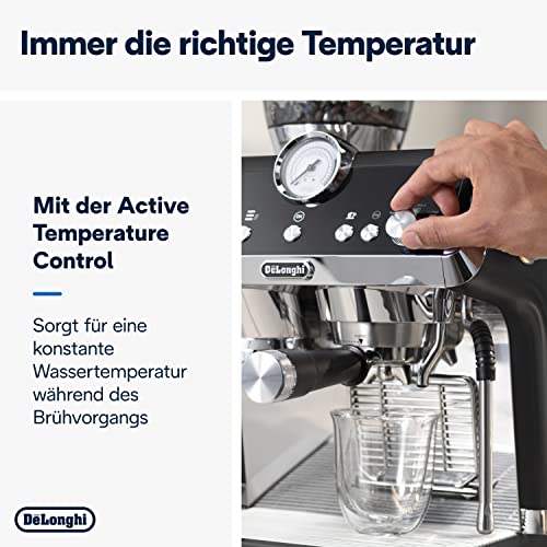 Foto von De'Longhi La Specialista Prestigio EC 9355.BM – Espresso Siebträgermaschine, Espressomaschine mit integriertem Mahlwerk und professioneller Milchschaumdüse, schwarz
