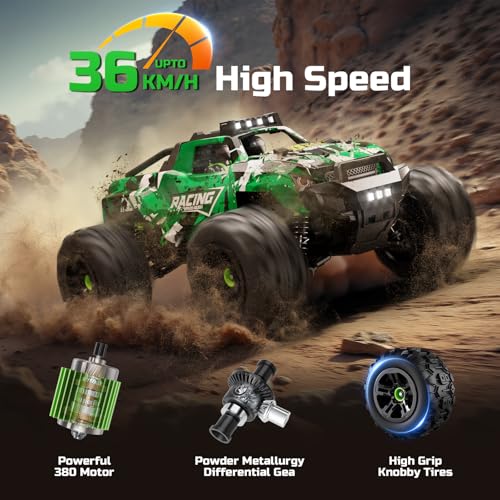 36KMH 1:18 Remote Control Car RC Cars Truck for Adults Boys Age 8-12 Kids, All Terrain 4X4 High Speed Fast Off-Road Electric Vehicle,Full Proportional Synchronous Control System 2.4GHz - Image 3