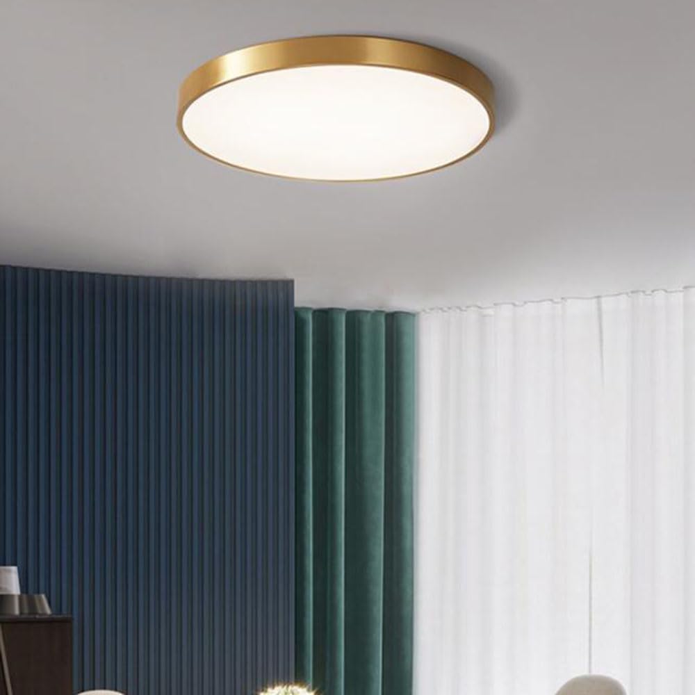 Złota Płaska Lampa Sufitowa Do Salonu Nowoczesne, Okrągłe Oświetlenie W Atmosferze Trójkolorowa, Ultracienka Oprawa LED Do Montażu Podtynkowego Lampa Panelowa Do Użytku Domowego W Stylu KNBVFHG