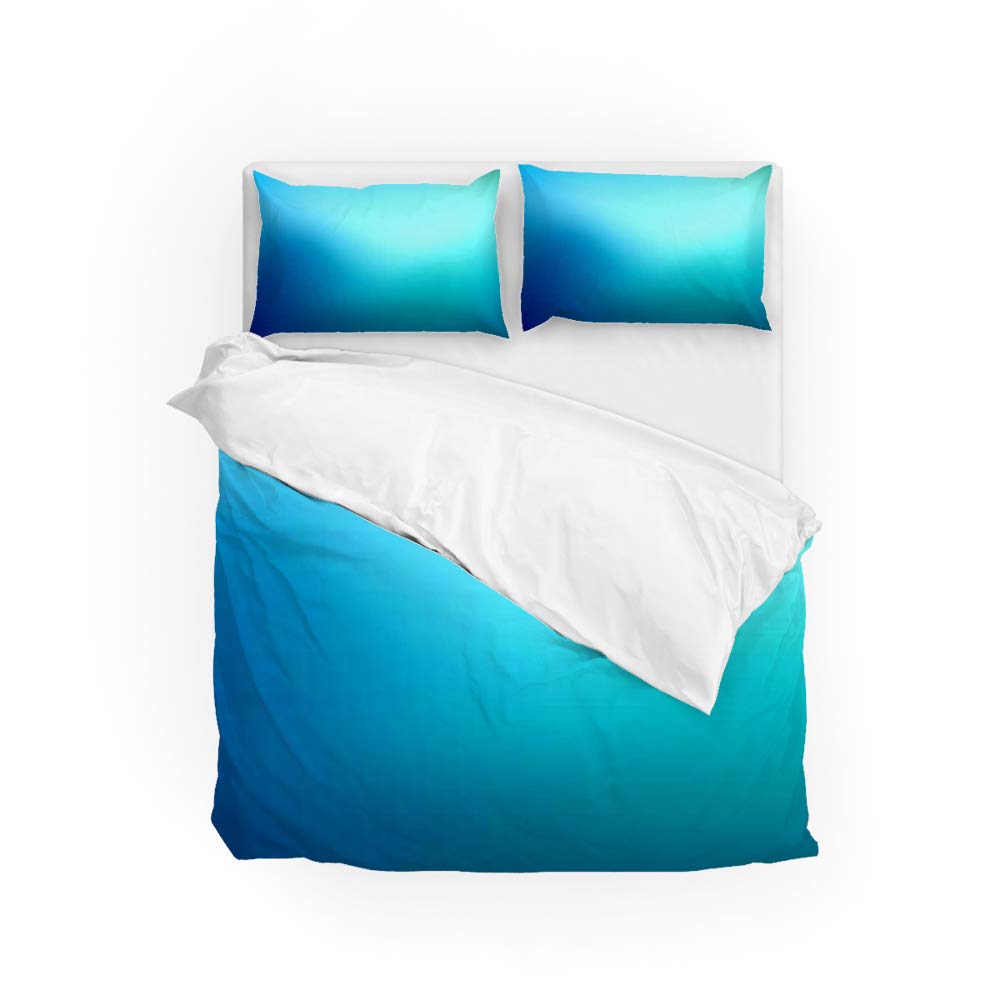 Parure de lit 3 pièces bleu sarcelle avec housse de couette en microfibre