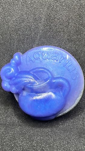 Aquarius Soap, Crystal Inside Soap, Gemstone Soap, Watermint and Clementine Scent, Zodiac Soap, Horoscope Gift, Vegan Bar Soap, Astrology