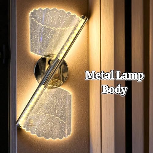 Image of Glowave Golden Acrylic Light Spiral Design Wall Lamp Light for Living Room Bedroom Bedside - Tricolour (White, Warm White, Natural White) (371)