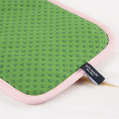 Image of kate spade new york Botanical Stripe Pot Holder 2-Pack Set, 7 inch x 10 inch, Green /Pink