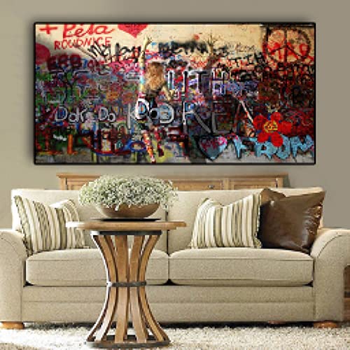 Grand format graffiti abstrait pour habiller un grand mur vide