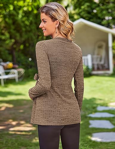 Ekouaer Maternity Shirts Ribbed Long Sleeve Pregnancy Sweater Tops Outfits - image 6