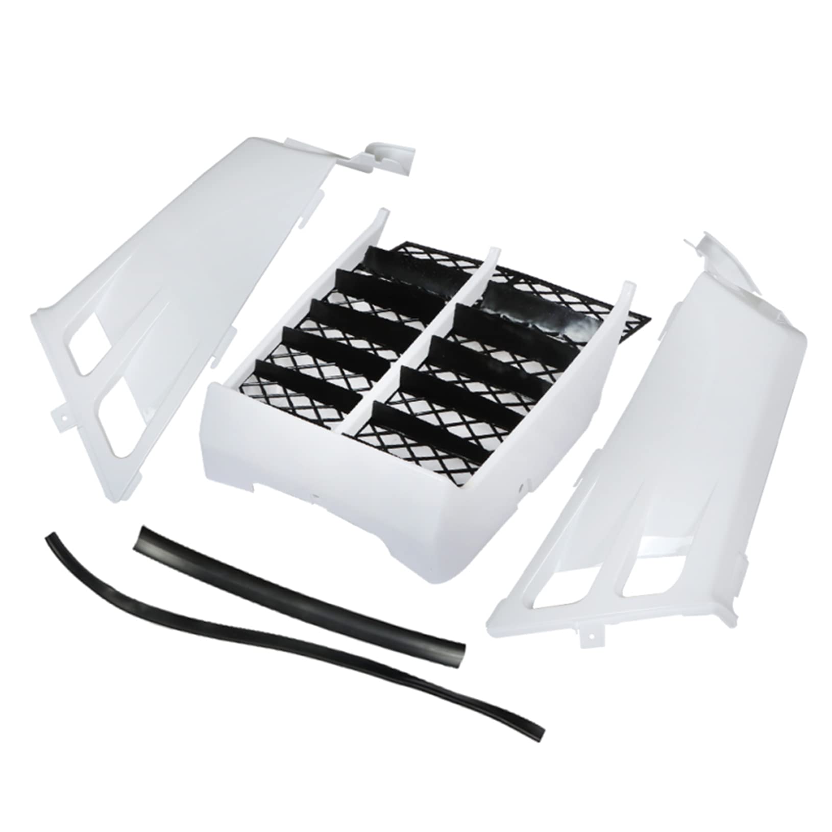 LABLT Motorcycle Gas Tank Left Right Side Wrap Covers w/Grill Radiator Cover Plastic Kit Replacement for Yamaha Banshee 1987-2006 White