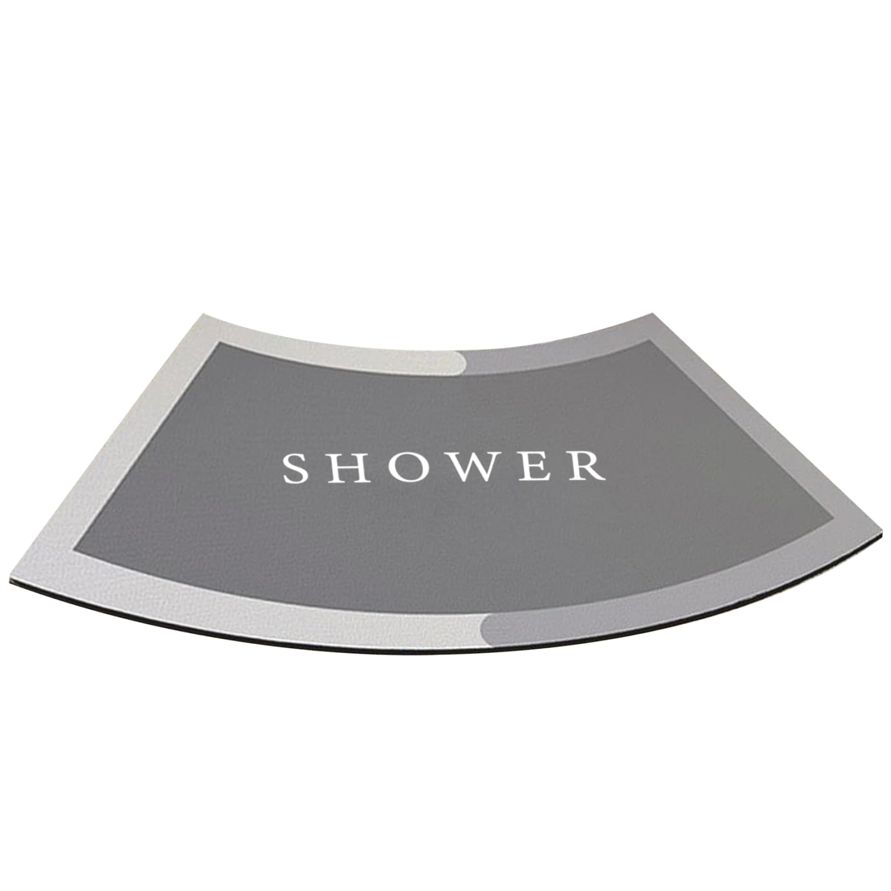 Peosaard Dark Gray Quadrant Shower Mat, Curved Shower Mat 16X30'' Curved Bath Absorbent Rug, Non Slip Quadrant Washable Fast Drying Corner Rug For Circular, Corner