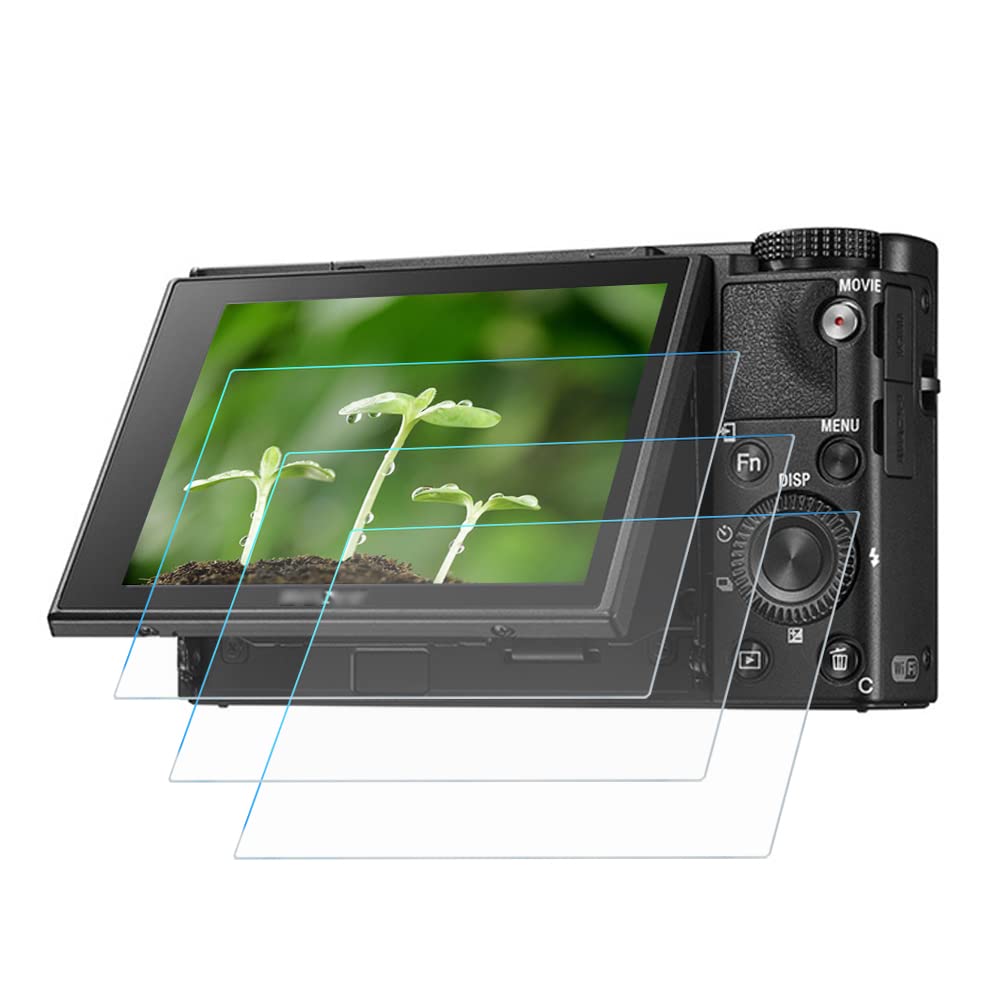ZV1 Tempered Glass Screen Protector Compatible for Sony ZV-1 ZV1 A7C Camera, 0.3mm 9H Hardness Anti-Fingerprint (3 Pack)