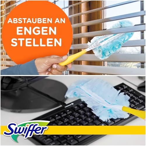 Swiffer Staubmagnet Starter-Set (1 Griff + 1 Tuch) Fängt Und Schließt 3-mal Mehr Staub Und Haare Ein Als Herkömmliche Staubwedel