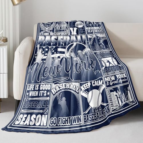 Faopiuic Baseball Fans Throw Blanket, Sports Gifts for Men Women 60