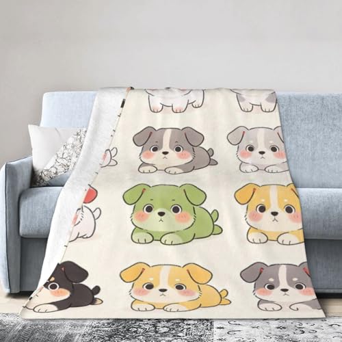 Manta colorida y mullida para perros, de franela suave, acogedora, para adultos, para usar en todas las estaciones, en la cama, 80 x 60 pulgadas
