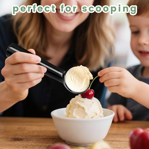HANSGO Ice Cream Scoop, 2PCS 7 inches Nonstick Anti-Freeze Ice Cream Scooper One Piece Aluminum Design Dishwasher Safe - Image 3