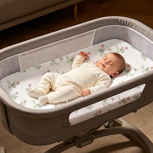 Image of Gllquen Baby Bedside Sleeper Bassinet Sheets 33x20 Inch 4 Pack Girl Boy