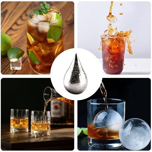 Cubitos de hielo metálicos para bebidas, juego de 6 piezas reutilizables para fiestas y bares 5