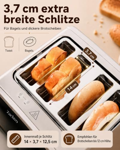 Toaster 4 Scheiben Edelstahl mit Touchscreen & LED Countdown – Bild 4