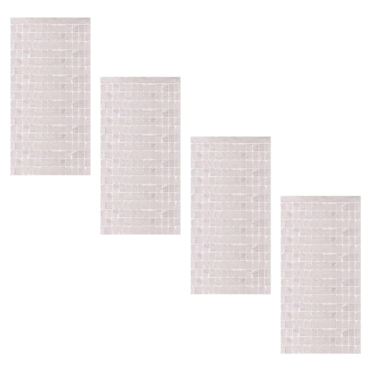 Rideaux muraux à paillettes argent 1x2m lot de 4 pour fond de fête