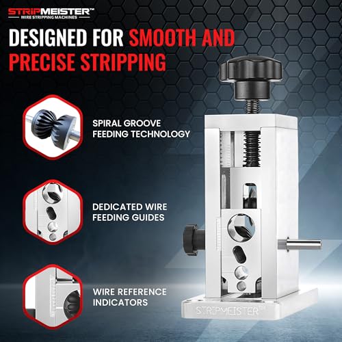 StripMeister Original Drill-Powered Wire Stripper – Wire Sizes Up to Ø3/4" [20mm], Jam-Free, Copper Wire, Built for Safety, Speed, and Efficiency - Portable Wire Stripping Machine by STRIPMEISTER - Image 3