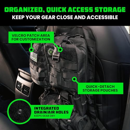 image for Rhino USA Tactical Car Seat Organizer – Military-Grade Storage for S