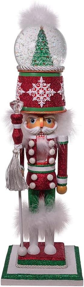 Kurt Adler Hollywood Nutcracker Collection, Battery Operated Deck The Halls Musical Water Globe Hat, 21in