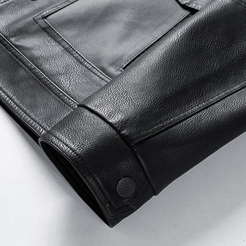 Chaqueta Bomber de Cuero para Hombre Slim Fit miniatura 5
